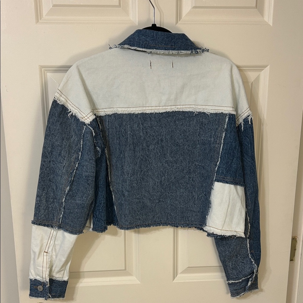 Thrill Patchwork Denim Cropped Jacket - image 3